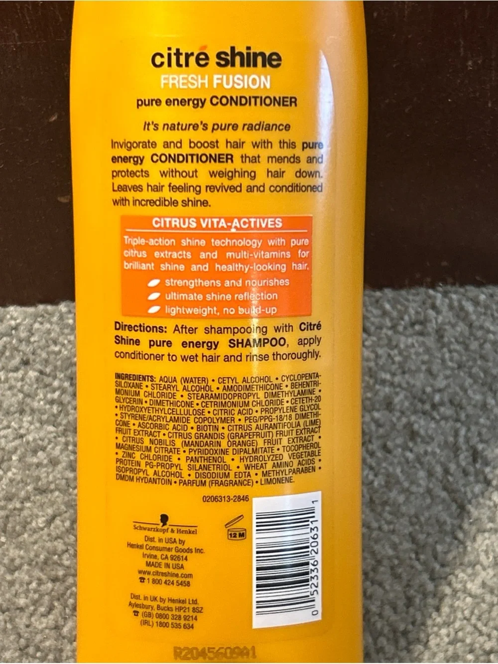 Schwarzkopf Citre Shine Fresh Fusion Pure Energy Conditioner 13.5oz